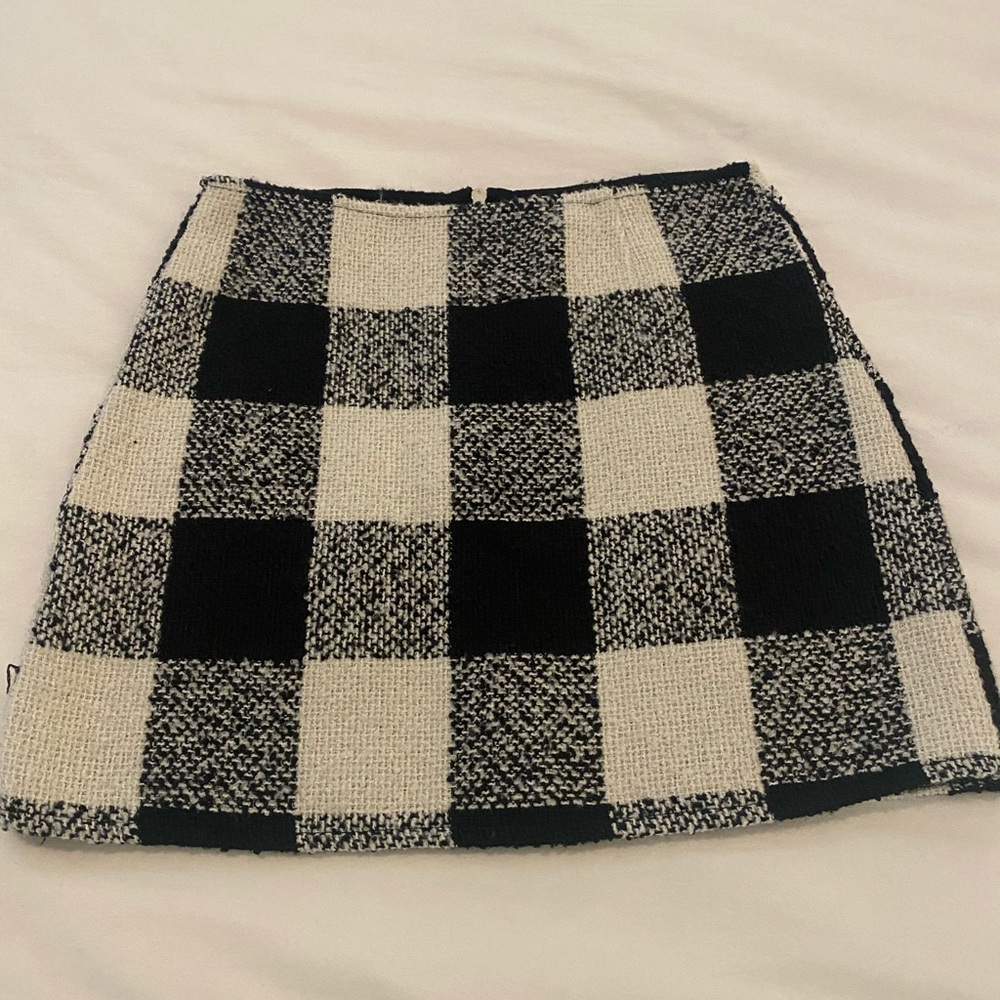 Tweed plaid skirt